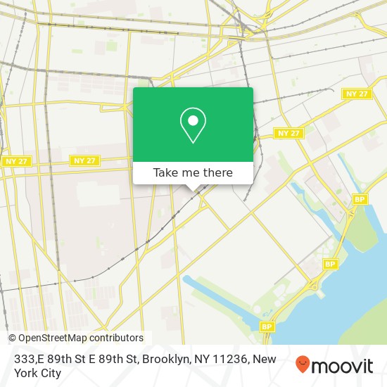 Mapa de 333,E 89th St E 89th St, Brooklyn, NY 11236