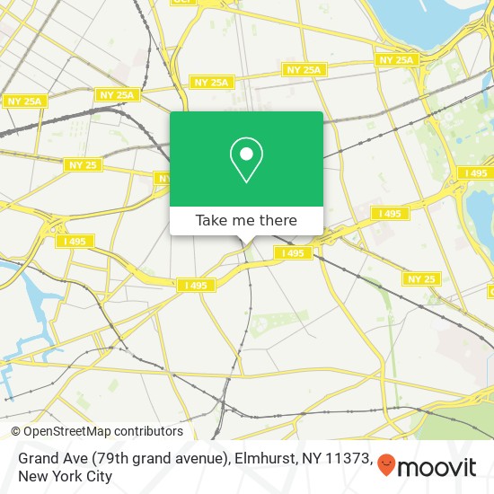 Mapa de Grand Ave (79th grand avenue), Elmhurst, NY 11373