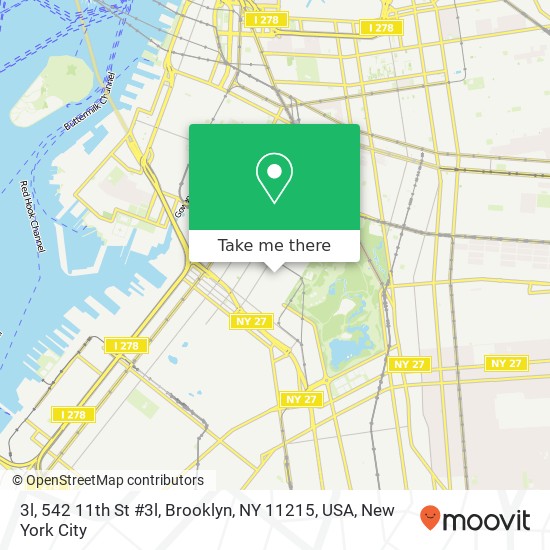 Mapa de 3l, 542 11th St #3l, Brooklyn, NY 11215, USA