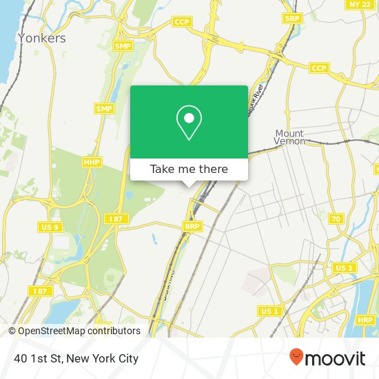 Mapa de 40 1st St, Yonkers, NY 10704