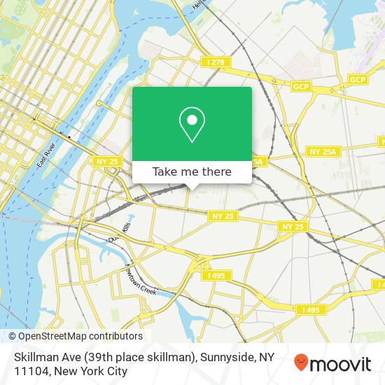 Mapa de Skillman Ave (39th place skillman), Sunnyside, NY 11104