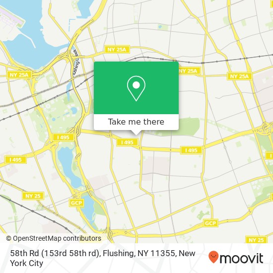 Mapa de 58th Rd (153rd 58th rd), Flushing, NY 11355