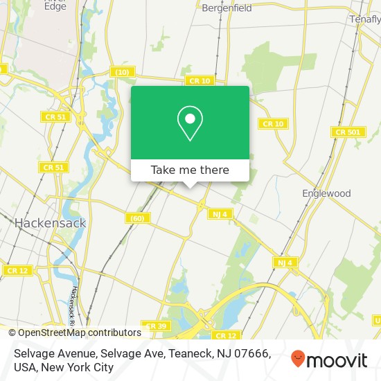 Selvage Avenue, Selvage Ave, Teaneck, NJ 07666, USA map