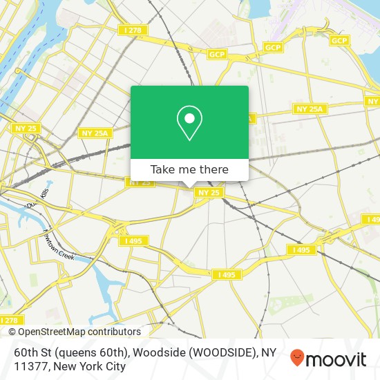 60th St (queens 60th), Woodside (WOODSIDE), NY 11377 map