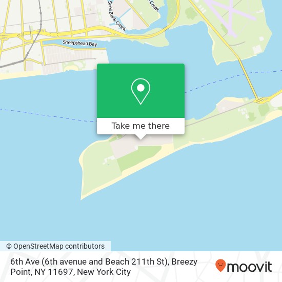 Mapa de 6th Ave (6th avenue and Beach 211th St), Breezy Point, NY 11697