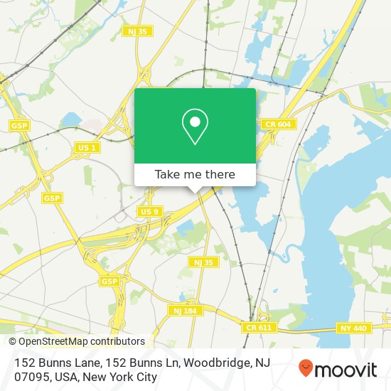 152 Bunns Lane, 152 Bunns Ln, Woodbridge, NJ 07095, USA map