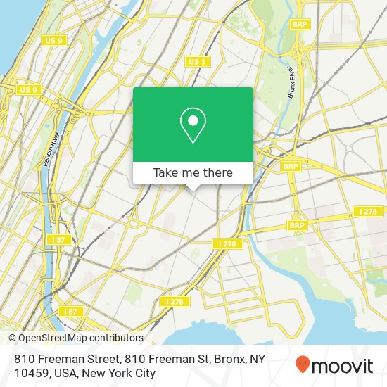 Mapa de 810 Freeman Street, 810 Freeman St, Bronx, NY 10459, USA