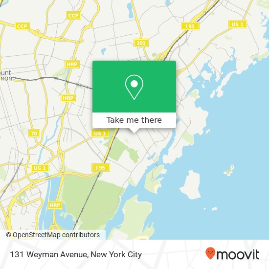 Mapa de 131 Weyman Avenue, 131 Weyman Ave, New Rochelle, NY 10805, USA