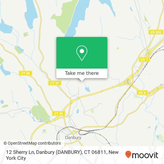 Mapa de 12 Sherry Ln, Danbury (DANBURY), CT 06811