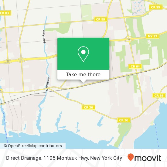 Mapa de Direct Drainage, 1105 Montauk Hwy