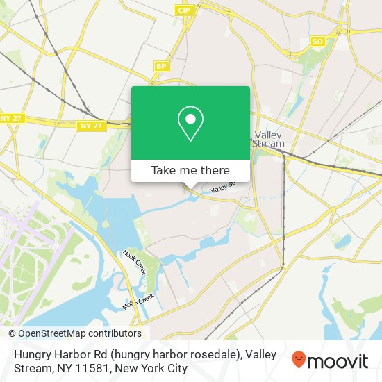 Mapa de Hungry Harbor Rd (hungry harbor rosedale), Valley Stream, NY 11581