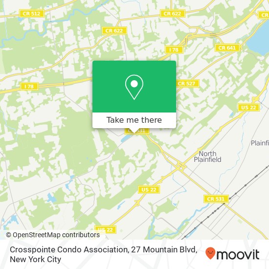 Mapa de Crosspointe Condo Association, 27 Mountain Blvd