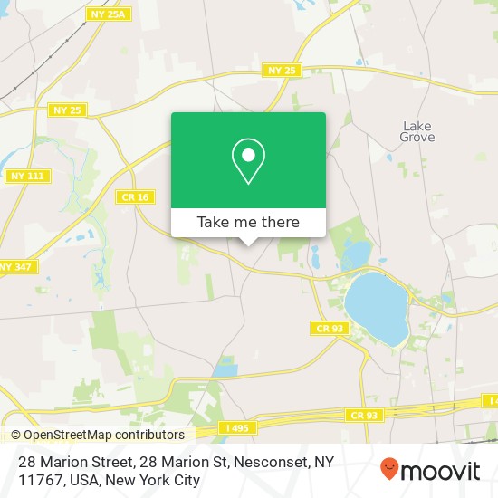 Mapa de 28 Marion Street, 28 Marion St, Nesconset, NY 11767, USA