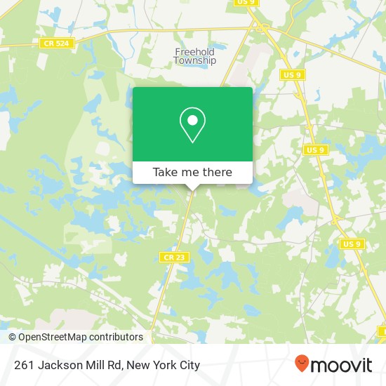 Mapa de 261 Jackson Mill Rd, Freehold, NJ 07728