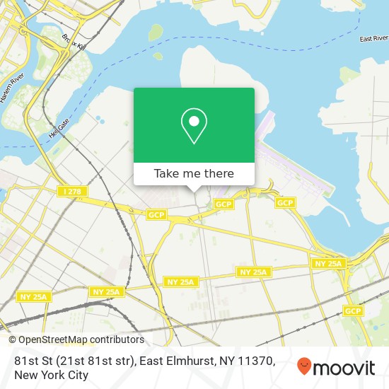 Mapa de 81st St (21st 81st str), East Elmhurst, NY 11370