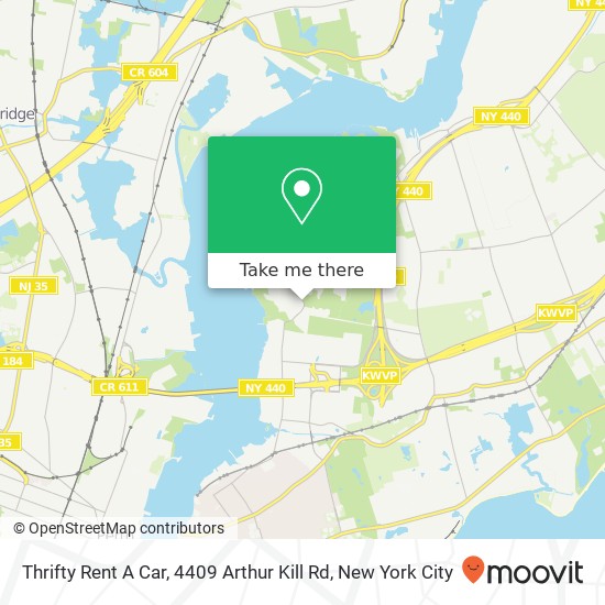 Mapa de Thrifty Rent A Car, 4409 Arthur Kill Rd