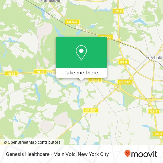 Mapa de Genesis Healthcare - Main Voic, 1 Applewood Dr