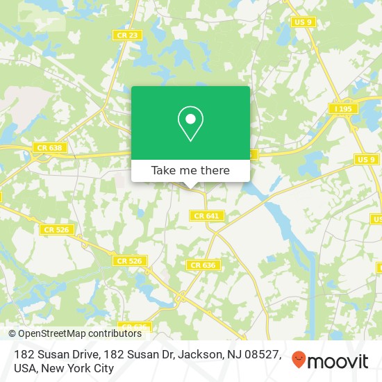 182 Susan Drive, 182 Susan Dr, Jackson, NJ 08527, USA map