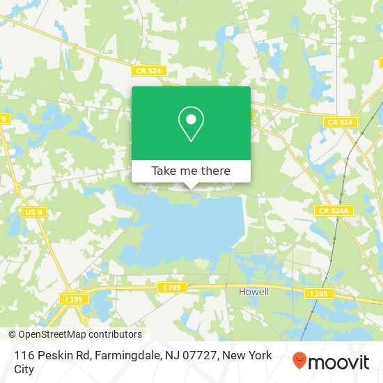 Mapa de 116 Peskin Rd, Farmingdale, NJ 07727