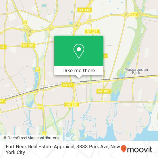 Fort Neck Real Estate Appraisal, 3883 Park Ave map