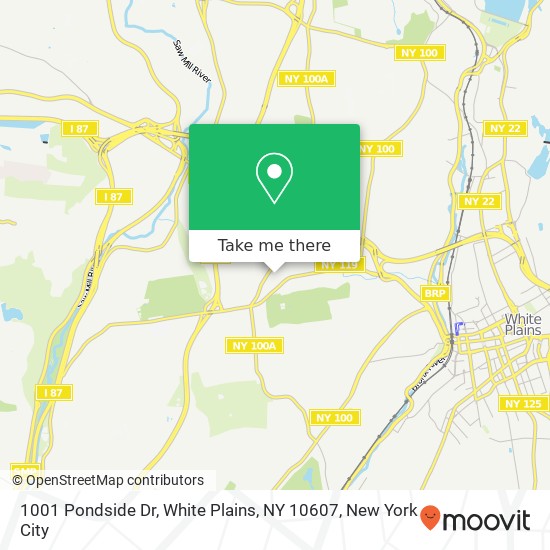 Mapa de 1001 Pondside Dr, White Plains, NY 10607