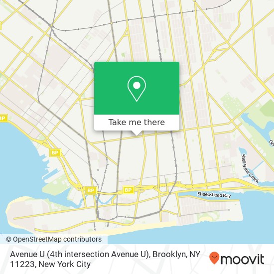 Mapa de Avenue U (4th intersection Avenue U), Brooklyn, NY 11223