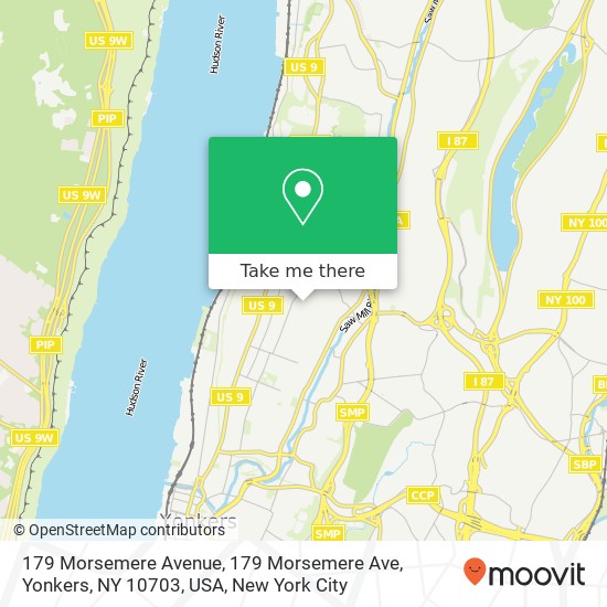 Mapa de 179 Morsemere Avenue, 179 Morsemere Ave, Yonkers, NY 10703, USA