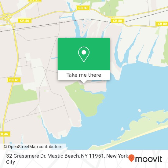 32 Grassmere Dr, Mastic Beach, NY 11951 map