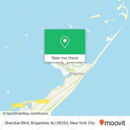 Mapa de Sheridan Blvd, Brigantine, NJ 08203