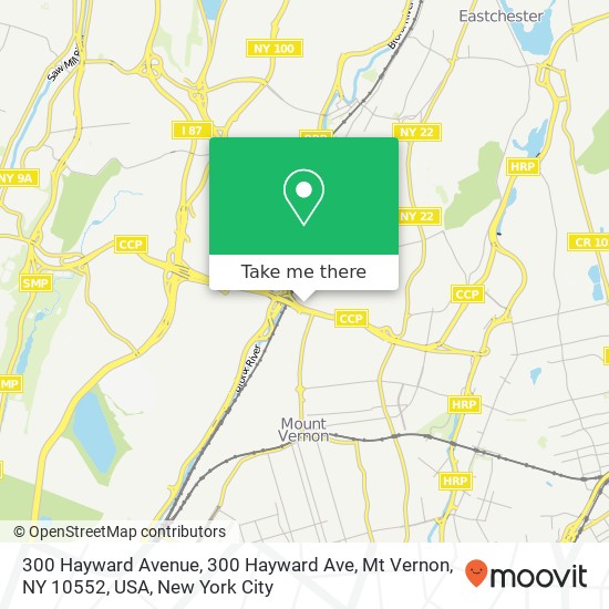 300 Hayward Avenue, 300 Hayward Ave, Mt Vernon, NY 10552, USA map