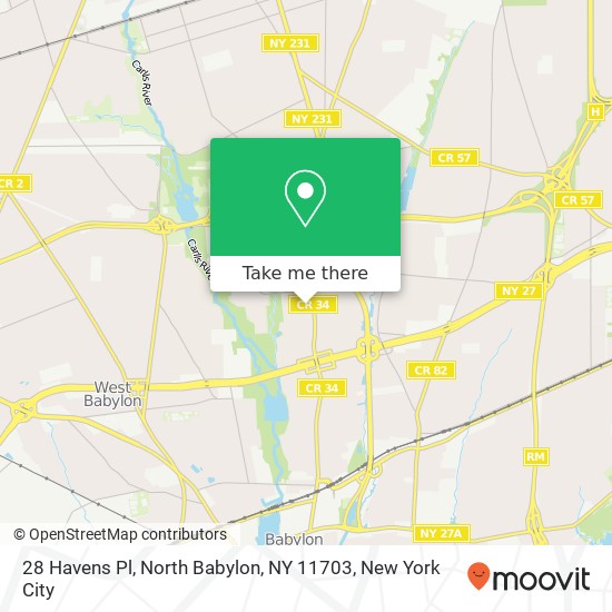 28 Havens Pl, North Babylon, NY 11703 map