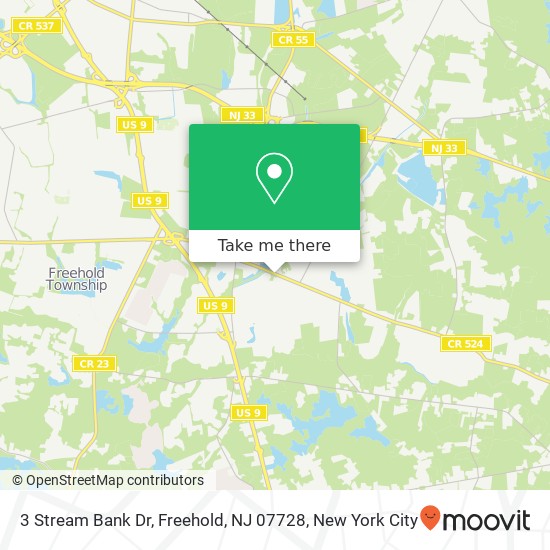 Mapa de 3 Stream Bank Dr, Freehold, NJ 07728