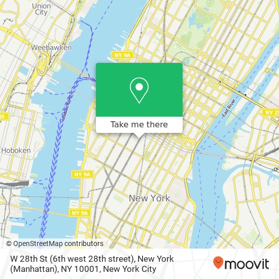 W 28th St (6th west 28th street), New York (Manhattan), NY 10001 map