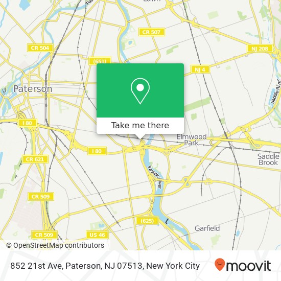 Mapa de 852 21st Ave, Paterson, NJ 07513
