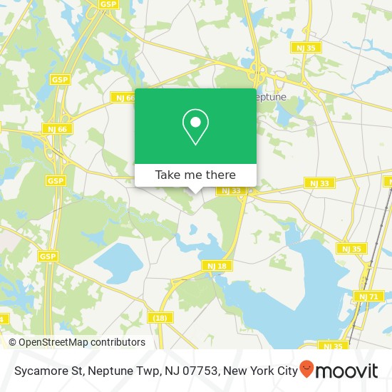 Mapa de Sycamore St, Neptune Twp, NJ 07753