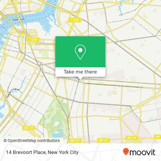 Mapa de 14 Brevoort Place, 14 Brevoort Pl, Brooklyn, NY 11216, USA