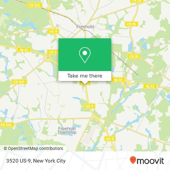 Mapa de 3520 US-9, Freehold, NJ 07728