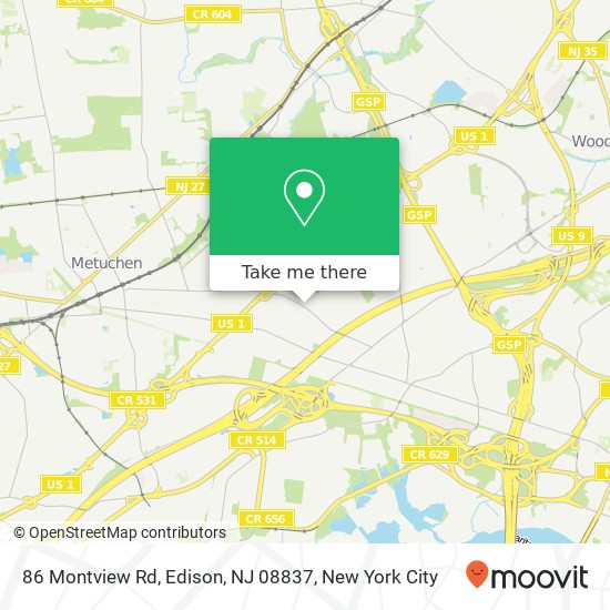 86 Montview Rd, Edison, NJ 08837 map