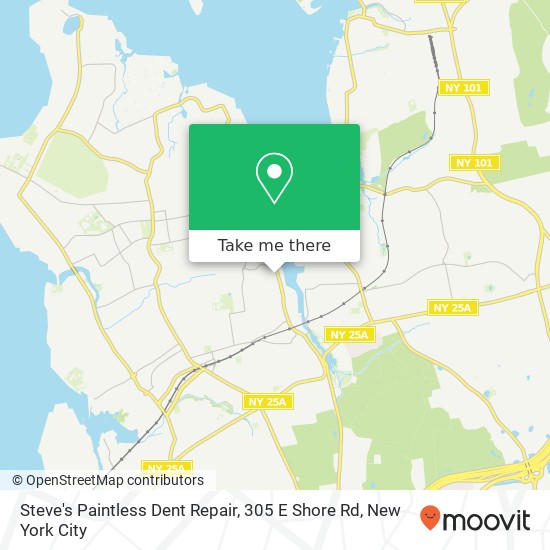 Mapa de Steve's Paintless Dent Repair, 305 E Shore Rd