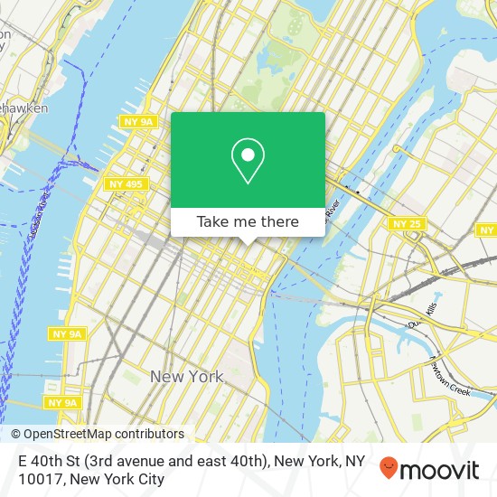 E 40th St (3rd avenue and east 40th), New York, NY 10017 map