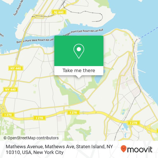 Mathews Avenue, Mathews Ave, Staten Island, NY 10310, USA map