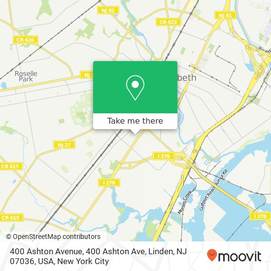 400 Ashton Avenue, 400 Ashton Ave, Linden, NJ 07036, USA map