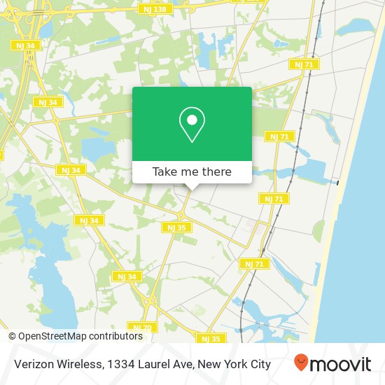 Mapa de Verizon Wireless, 1334 Laurel Ave