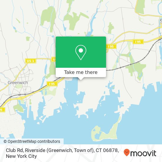 Mapa de Club Rd, Riverside (Greenwich, Town of), CT 06878