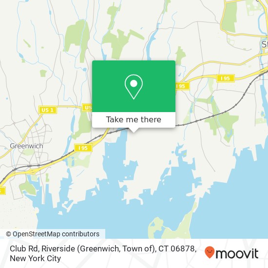 Mapa de Club Rd, Riverside (Greenwich, Town of), CT 06878