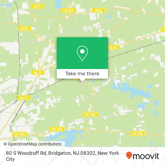 Mapa de 80 S Woodruff Rd, Bridgeton, NJ 08302