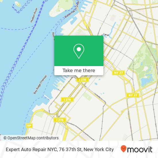 Expert Auto Repair NYC, 76 37th St map