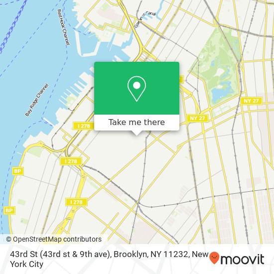 Mapa de 43rd St (43rd st & 9th ave), Brooklyn, NY 11232
