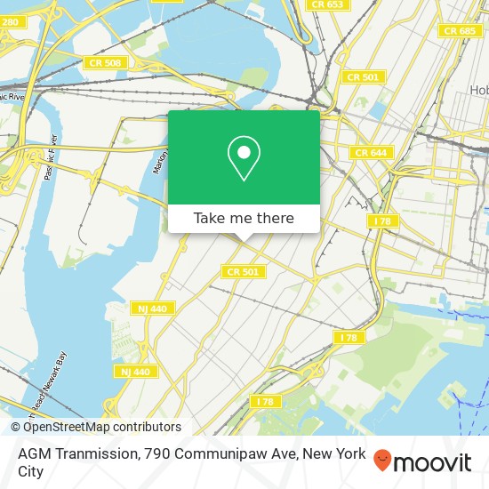 Mapa de AGM Tranmission, 790 Communipaw Ave