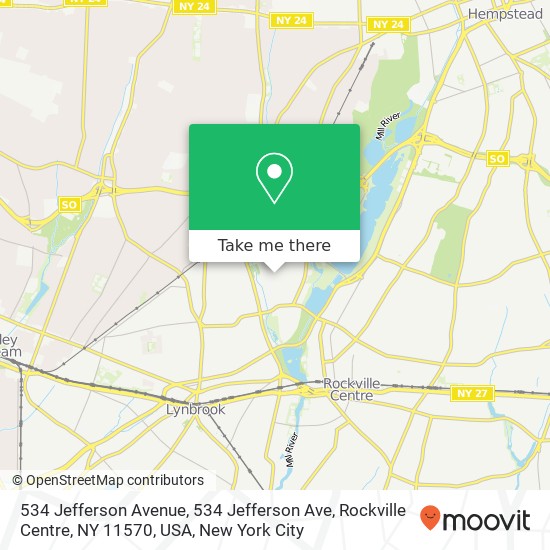 534 Jefferson Avenue, 534 Jefferson Ave, Rockville Centre, NY 11570, USA map